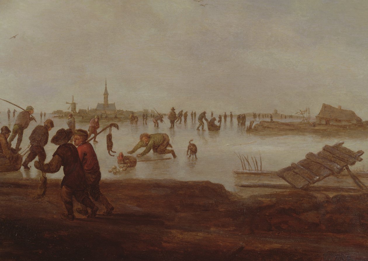 Personnages patinant sur une voie d
