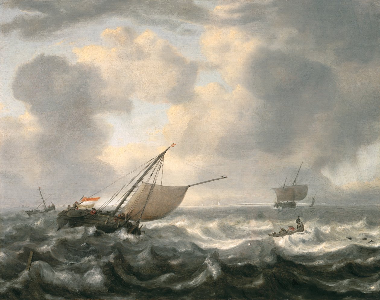 Navires sur une mer agitée - Hendrik van Anthonissen
