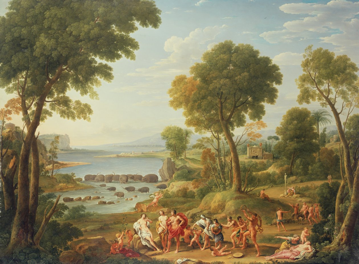 Scène classique avec éléphants, 18ème siècle - Hendrik van Lint