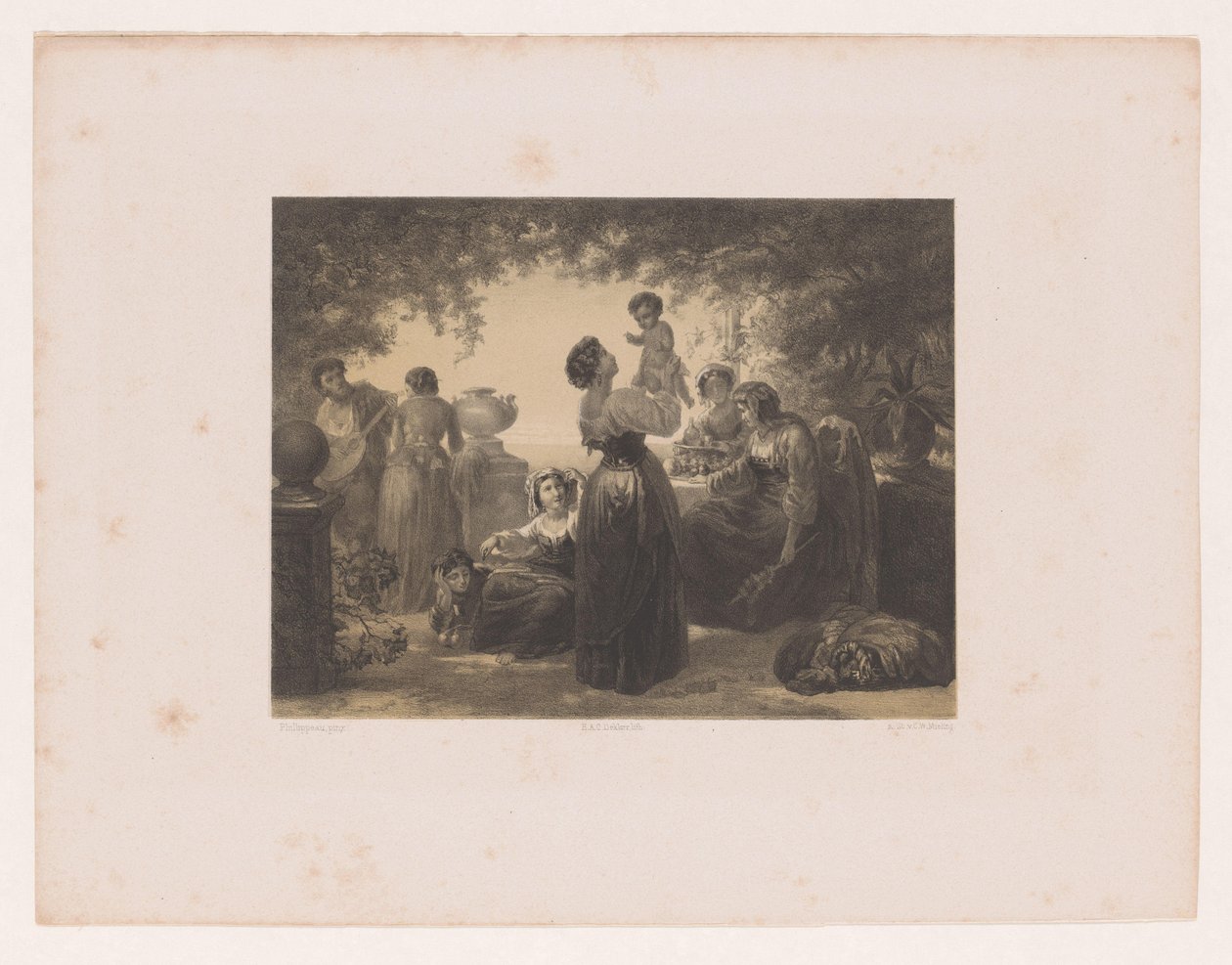 Femmes italiennes à une table - Hendrik Adriaan Christiaan Dekker