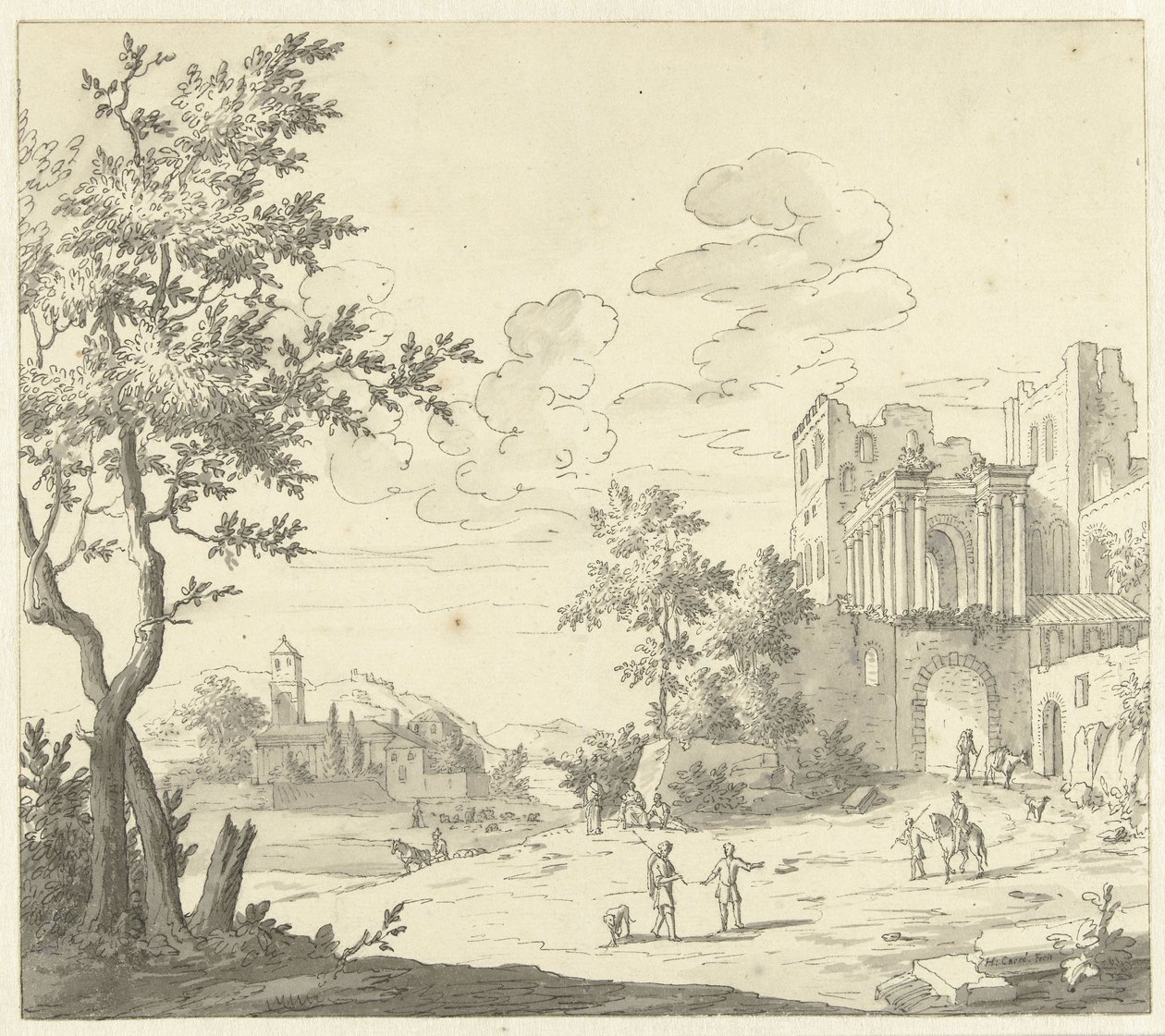 Vue italienne avec ruine - Hendrik Carré (II)