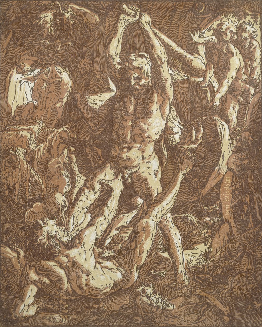Hercule tuant Cacus - Hendrik Goltzius