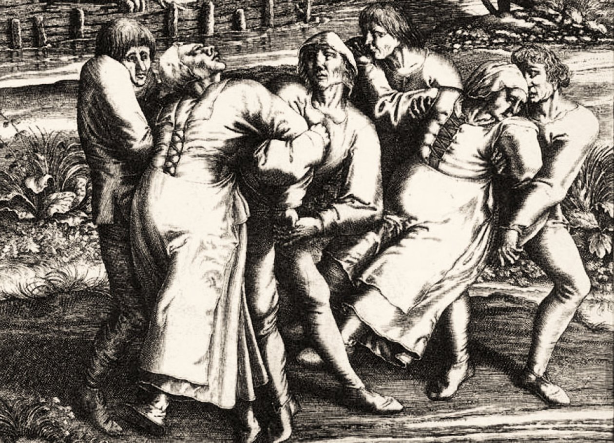 Peste dansante, Strasbourg, Alsace. 1518 - Hendrik I Hondius