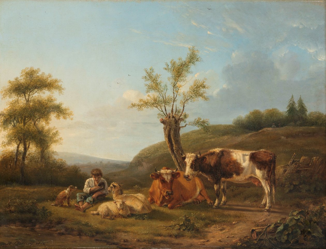 Paysage avec bétail près de Darthuizen - Hendrik Stokvisch