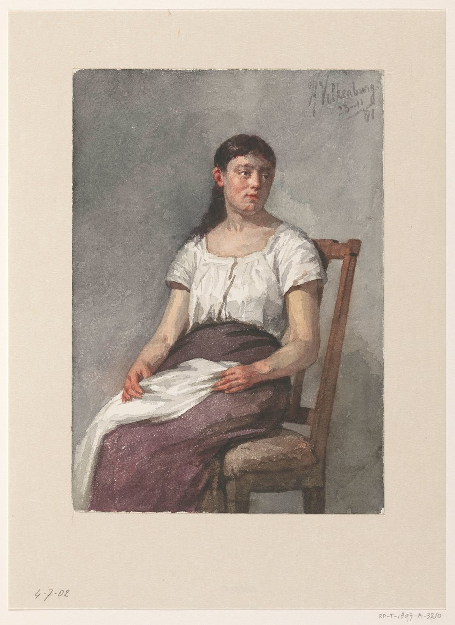 Fille assise - Hendrik Valkenburg