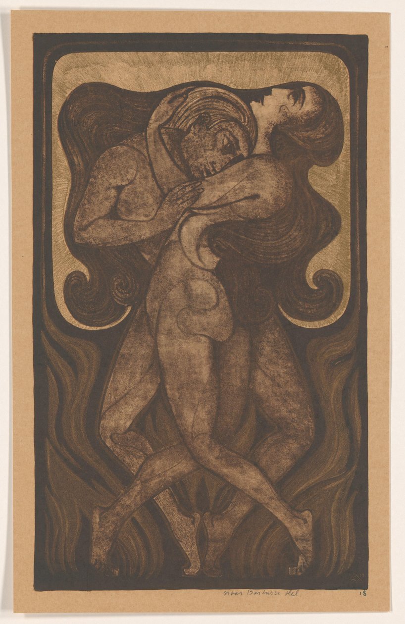 Homme et femme nus entrelacés - Henk Schilling