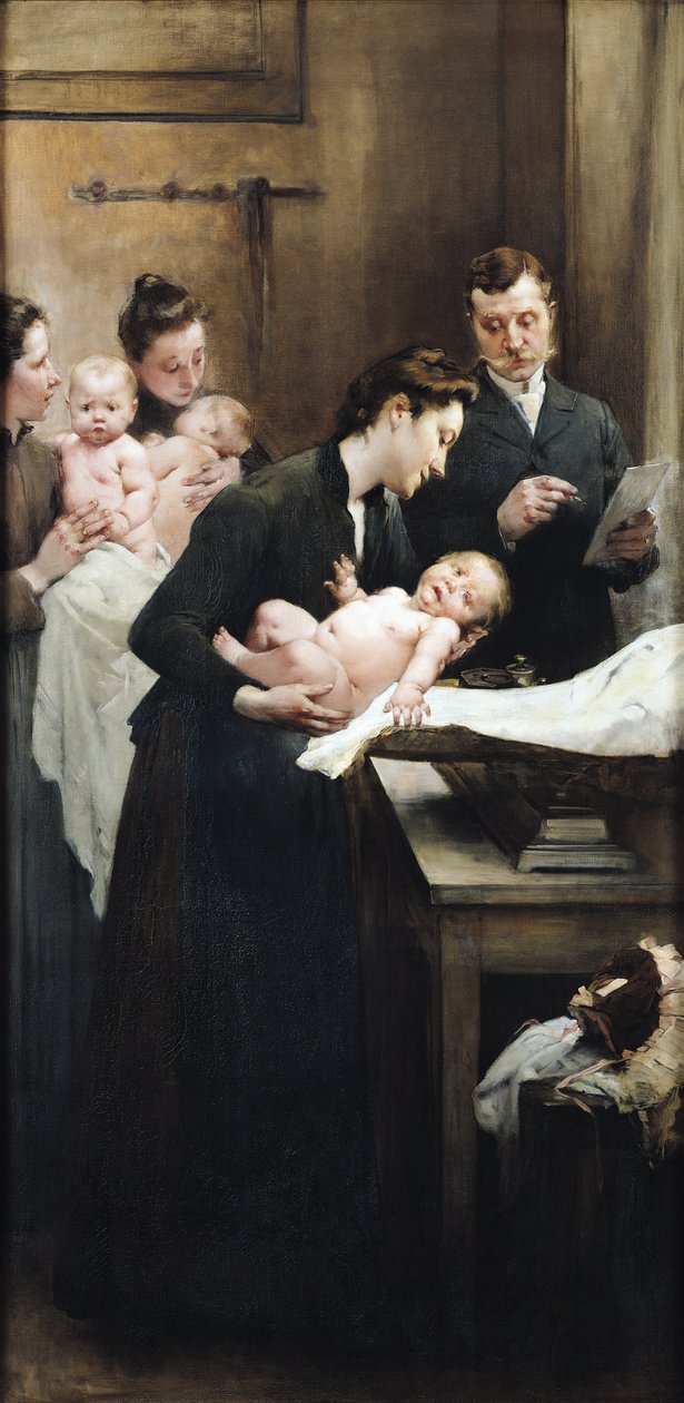 La Goutte de Lait à Belleville : La chirurgie du docteur Variot, La séance de pesée, 1903 - Henri Jules Jean Geoffroy