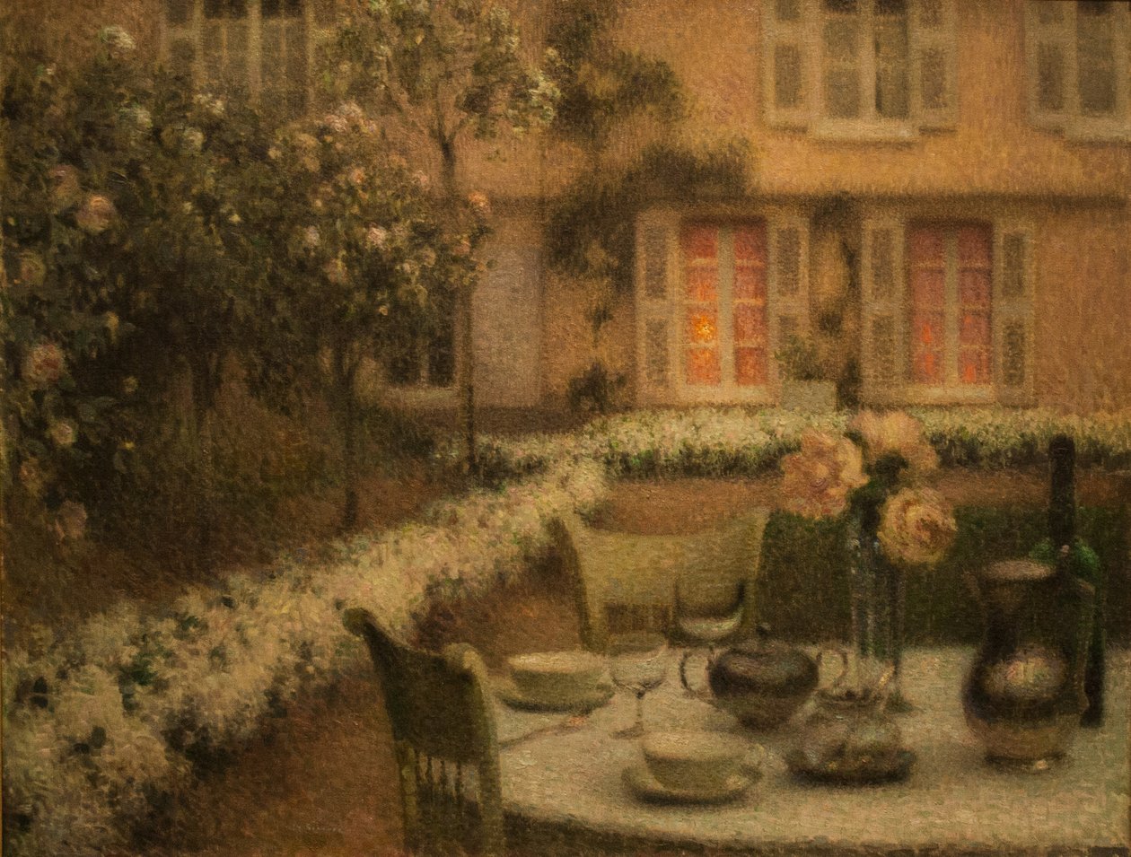 La table au jardin blanc à Gerberoy - Henri Eugene Augustin Le Sidaner