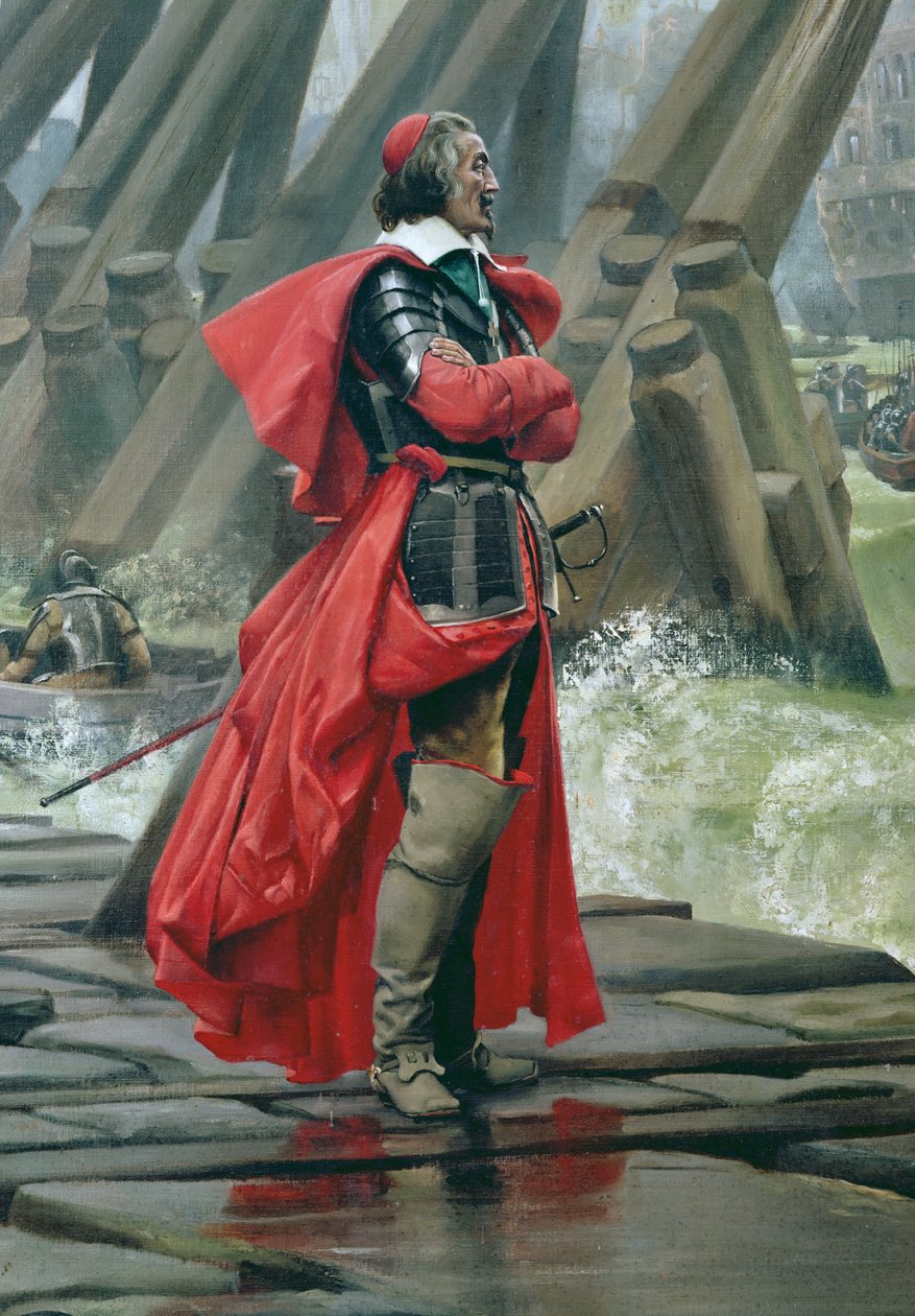 Cardinal Richelieu sur le mur de mer à La Rochelle, 1881 (détail) - Henri Paul Motte