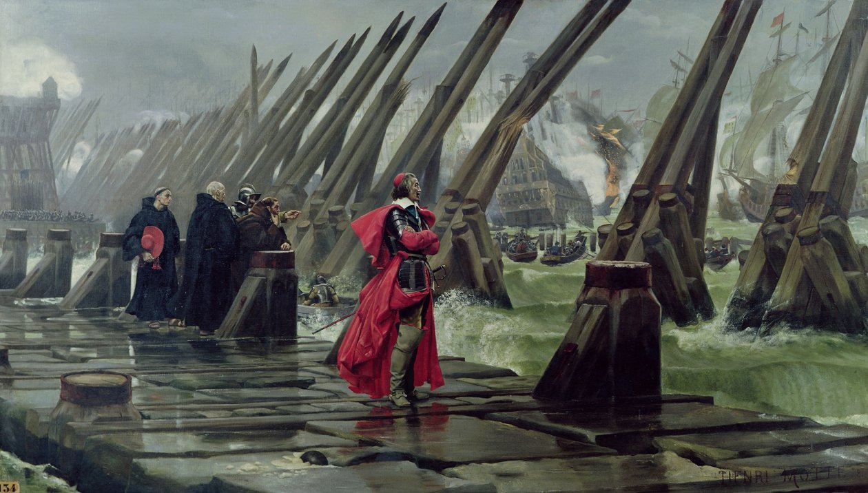 Richelieu (1585-1642) sur le mur de mer à La Rochelle, 1881 - Henri Paul Motte