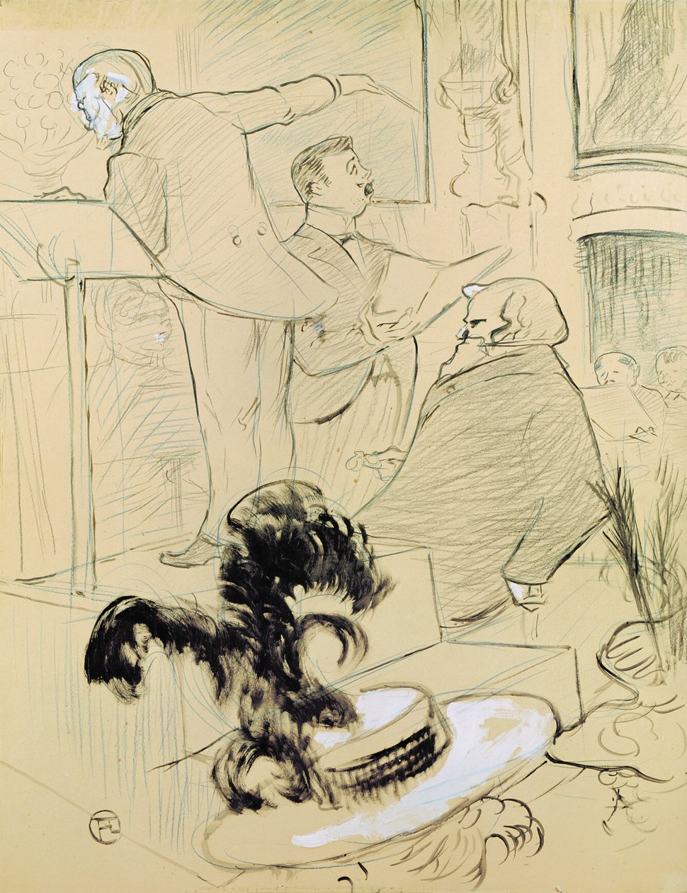 Ambroise Thomas (1811-96) à une répétition de son opéra 