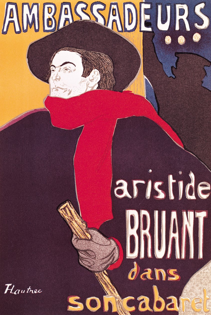 Affiche publicitaire pour Aristide Bruant (1851-1925) dans son cabaret aux Ambassadeurs, 1892 - Henri de Toulouse Lautrec