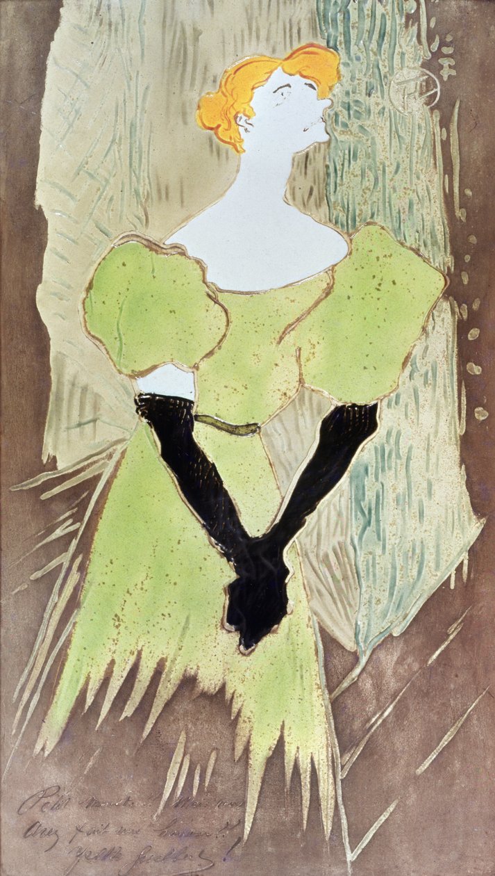 Yvette Guilbert, chanteuse de music-hall, 1895 (huile sur émail) - Henri de Toulouse Lautrec