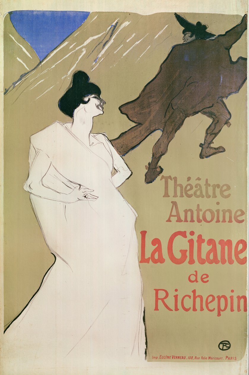 Théâtre Antoine, La Gitane de Richepin (affiche), 1900 - Henri de Toulouse Lautrec