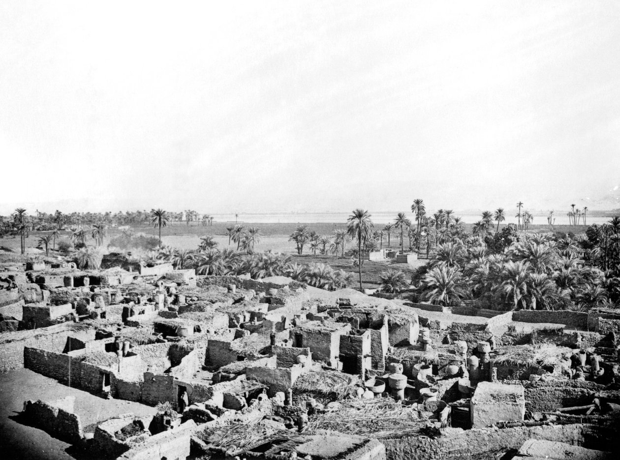 Village à Karnak, Nubie, Égypte, 1887 - Georges Henri Bechard