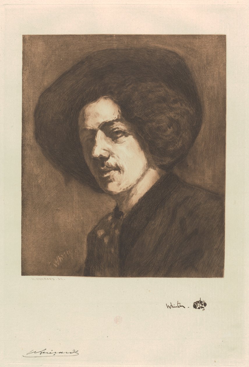 Portrait de Whistler - Henri Charles Guérard