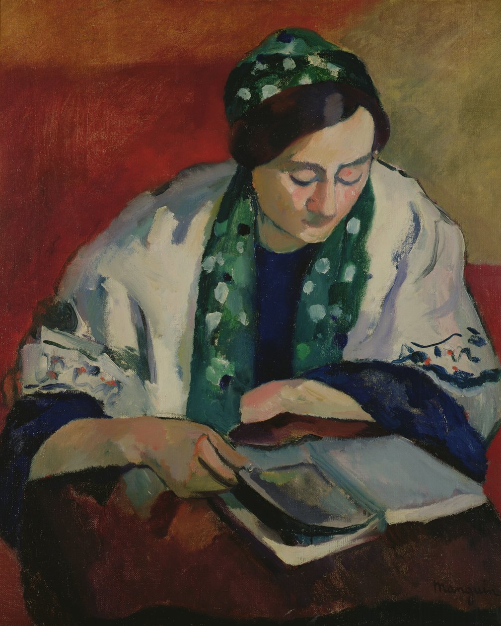 La Lectrice au bonnet vert - Henri Charles Manguin