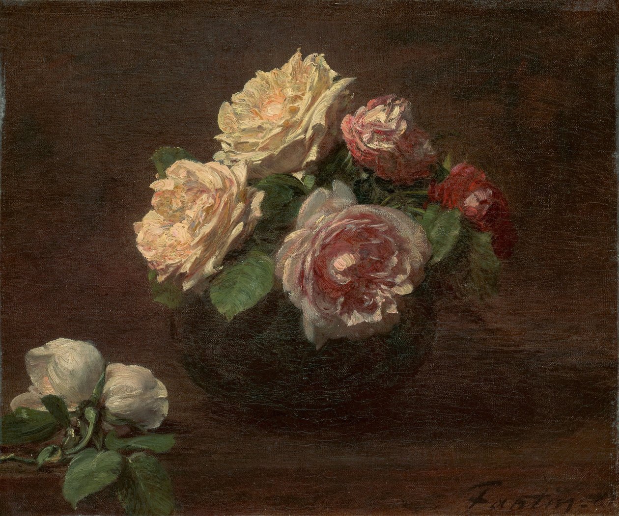 Roses dans un bol - Ignace Henri Jean Fantin Latour