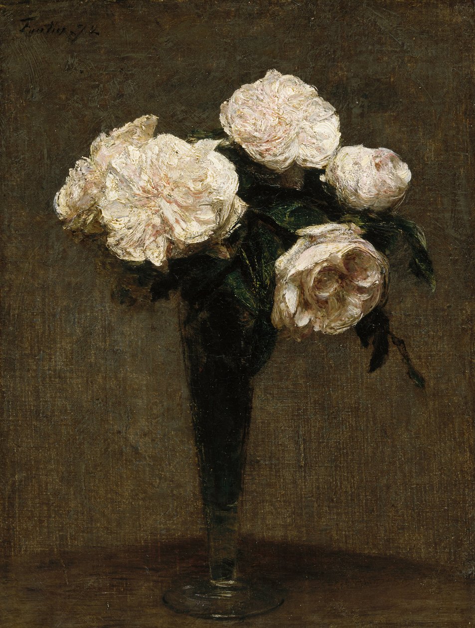 Roses dans un vase - Henri Fantin Latour