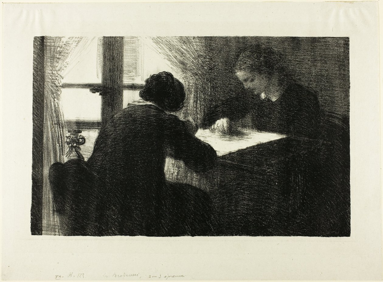 Les brodeuses, deuxième planche - Ignace Henri Jean Fantin Latour