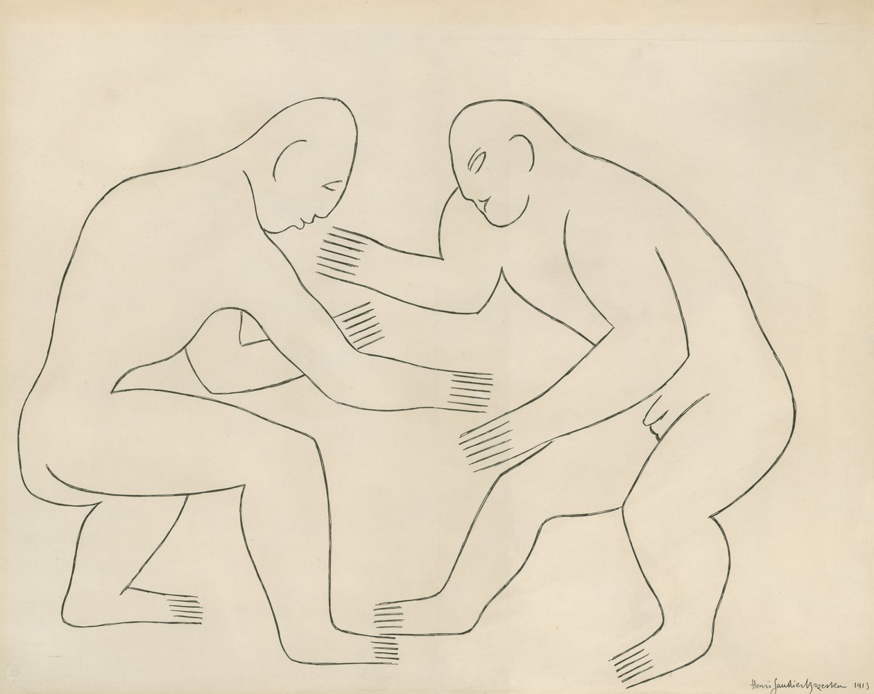 Les lutteurs - Henri Gaudier Brzeska