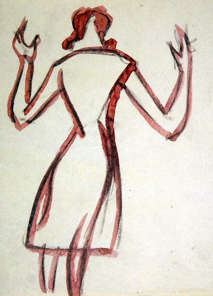 Femme de dos, bras levés - Henri Gaudier Brzeska