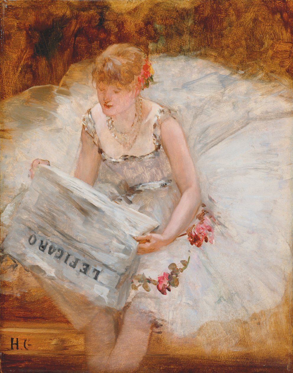 Ballerine lisant Le Figaro - Henri Gervex