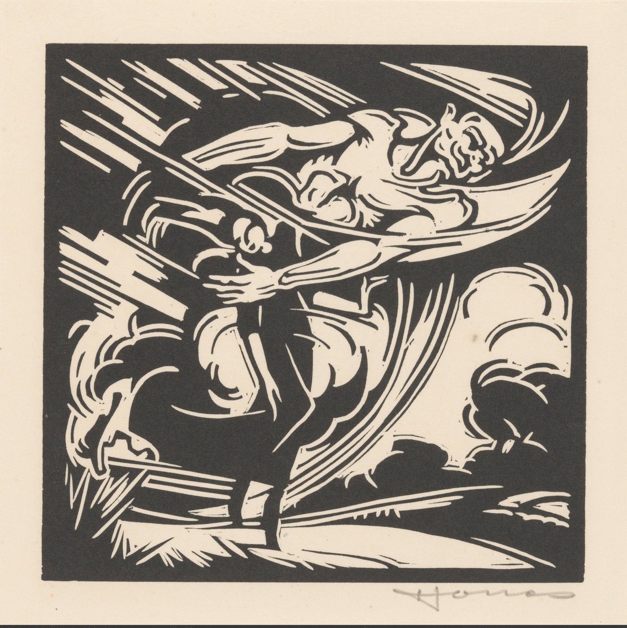 Femme et le vent - Henri Jonas (signed by artist)