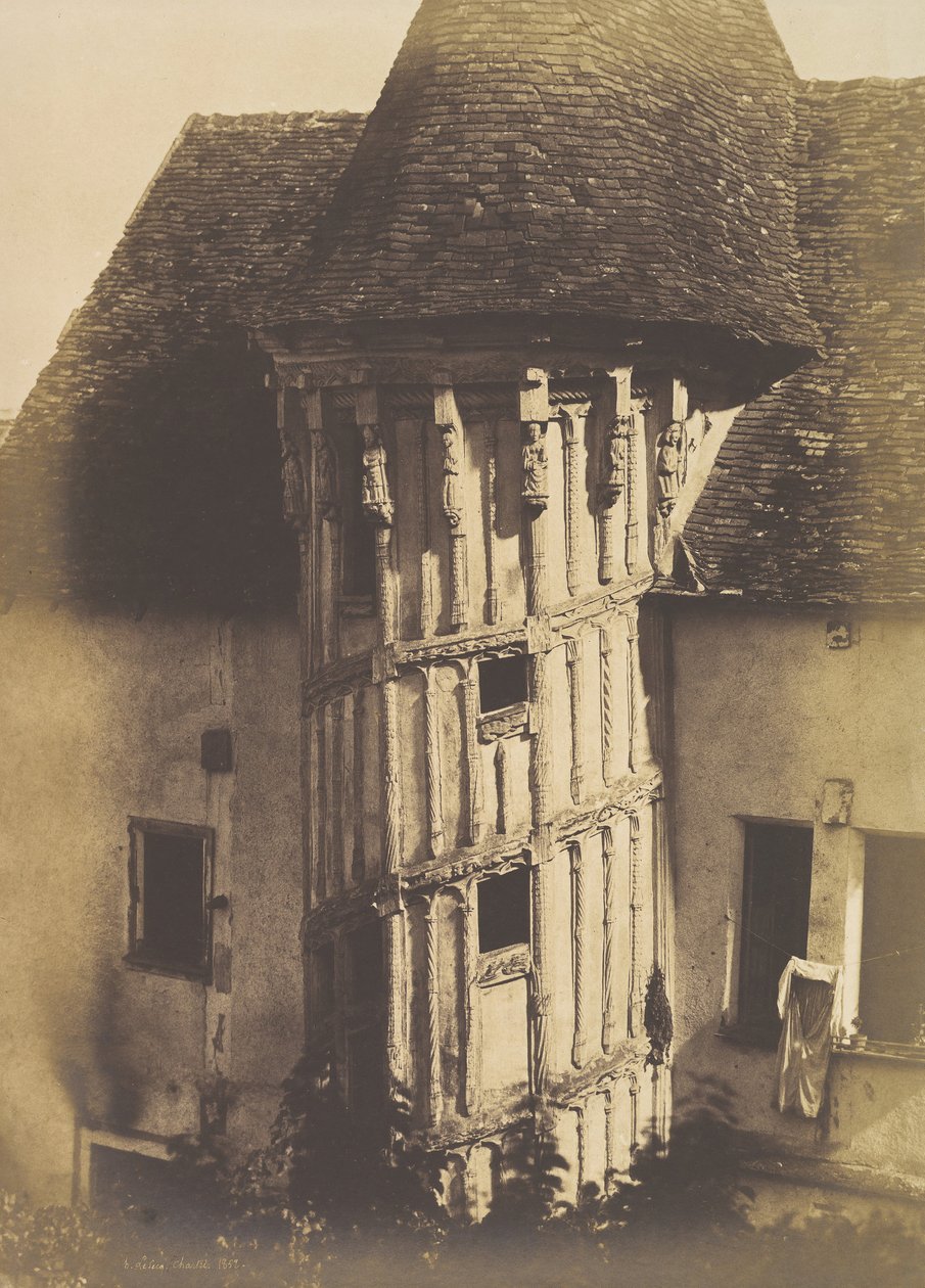 Escalier en bois à Chartres, 1852 - Henri Le Secq