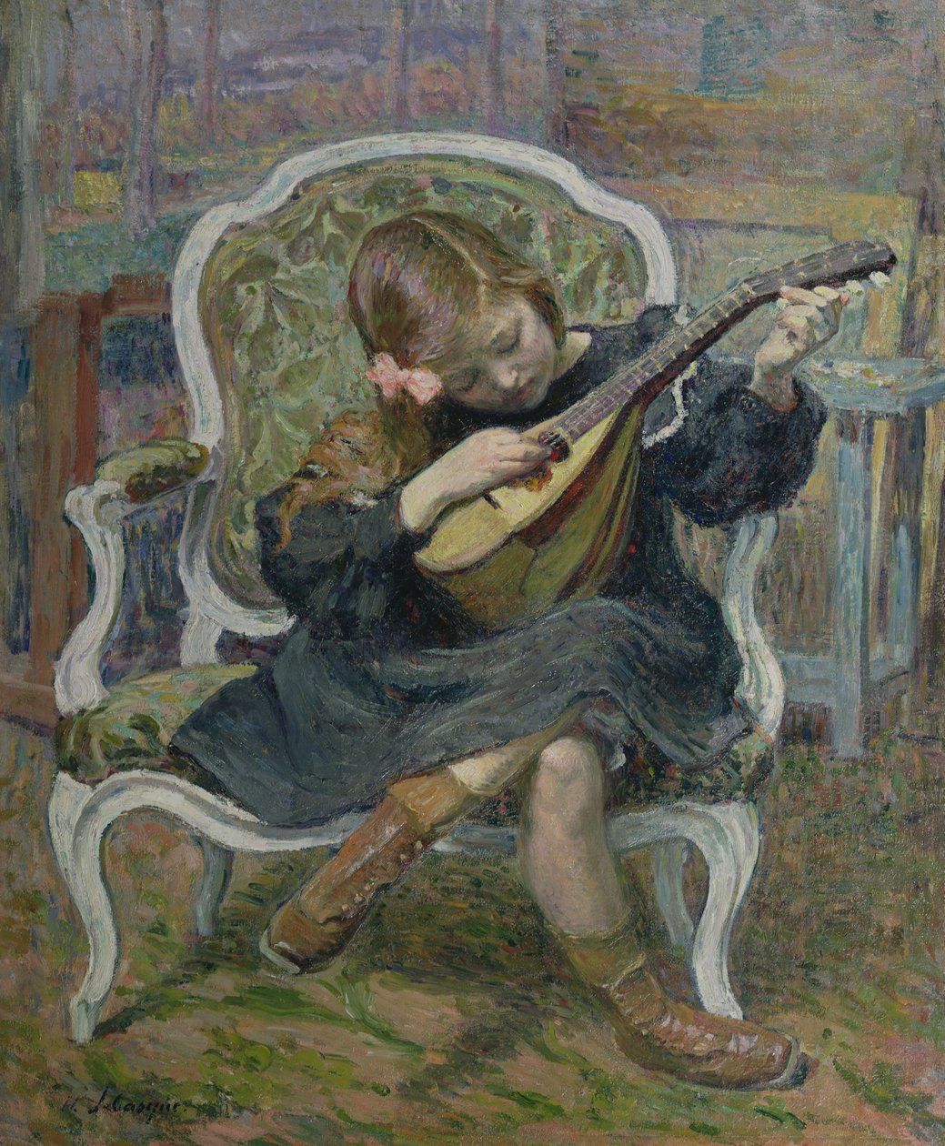 Fille jouant de la mandoline - Henri Lebasque