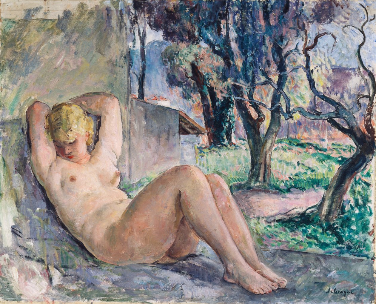 Nu Allongé dans un Jardin, c.1934 - Henri Lebasque
