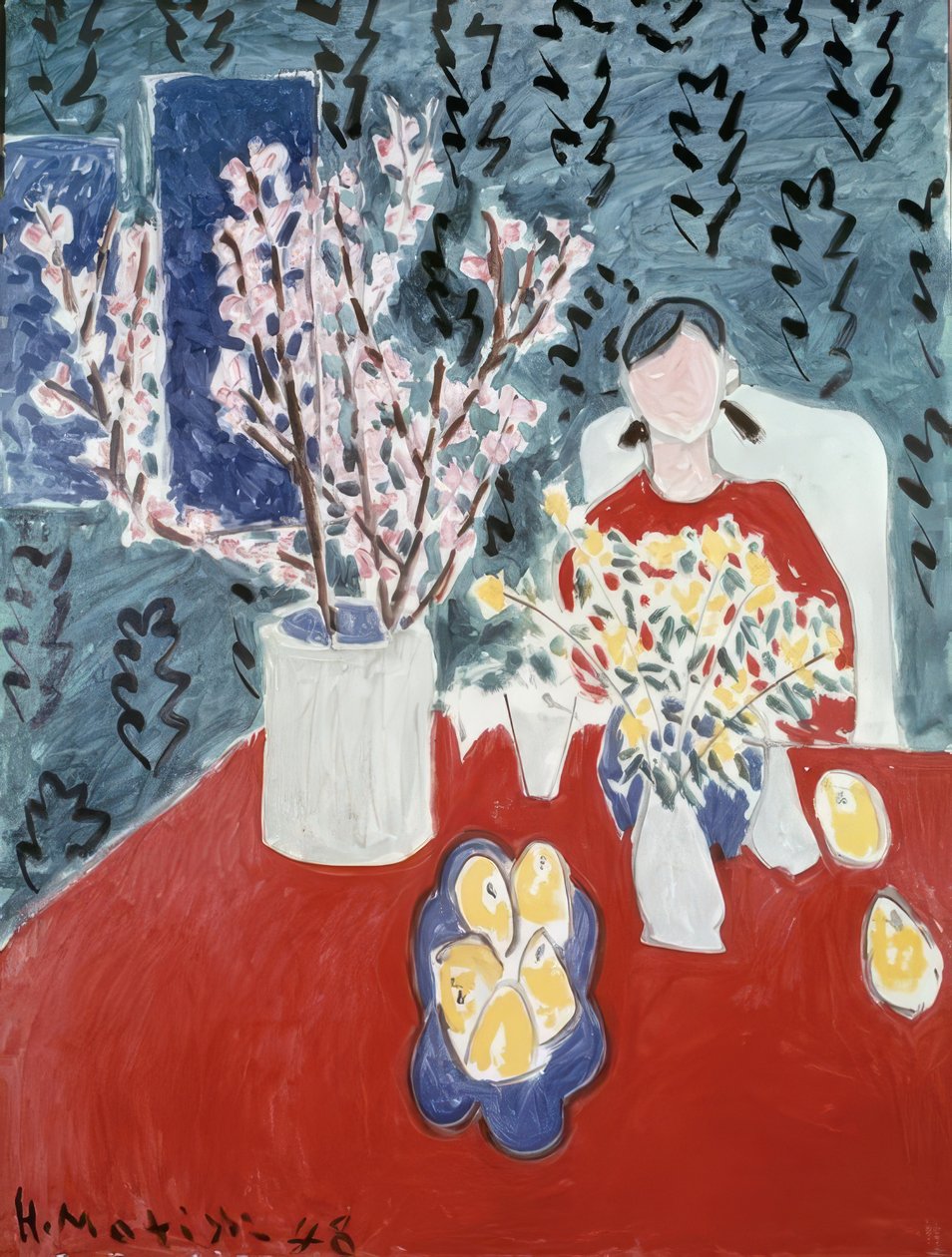 Branches de prunier sur fond vert - Henri Matisse