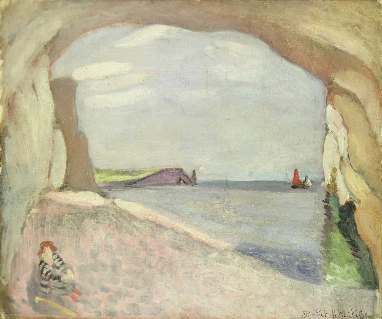 Etretat, la voile rouge (peinture) - Henri Matisse