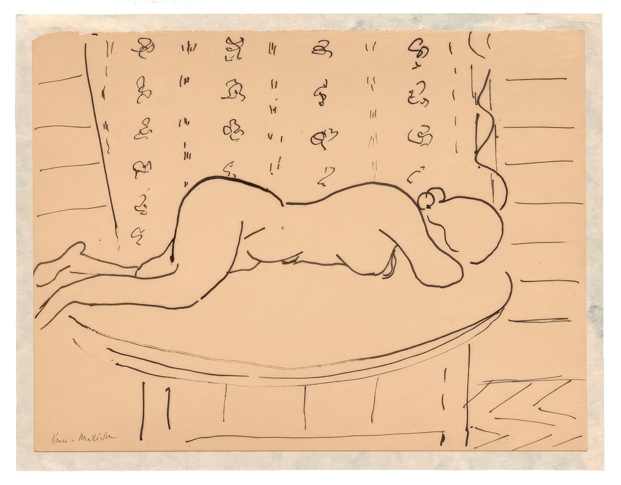 Femme nue allongée à plat ventre sur une table - Henri Matisse