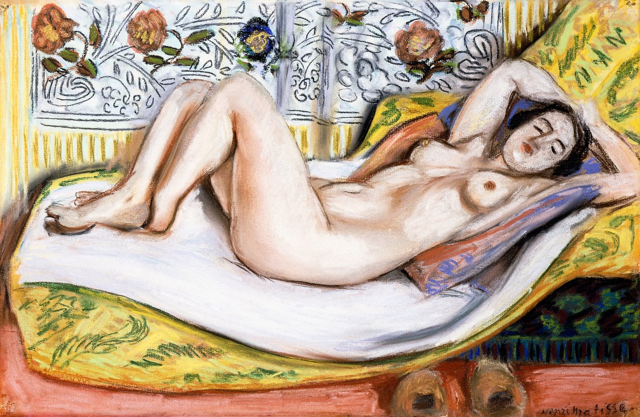 Nu sur un canapé jaune - Henri Matisse