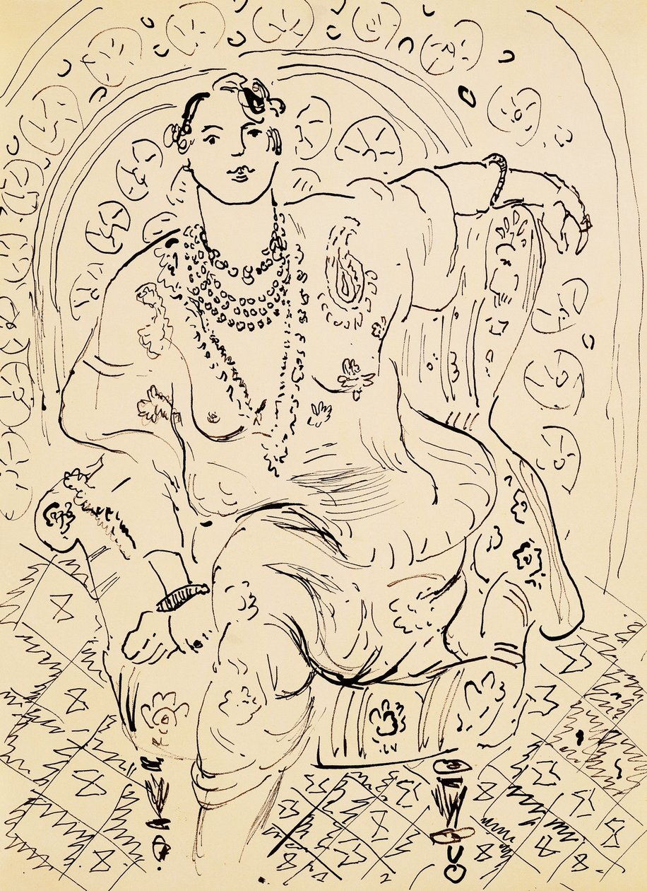 Odalisque sur fond fleuri - Henri Matisse