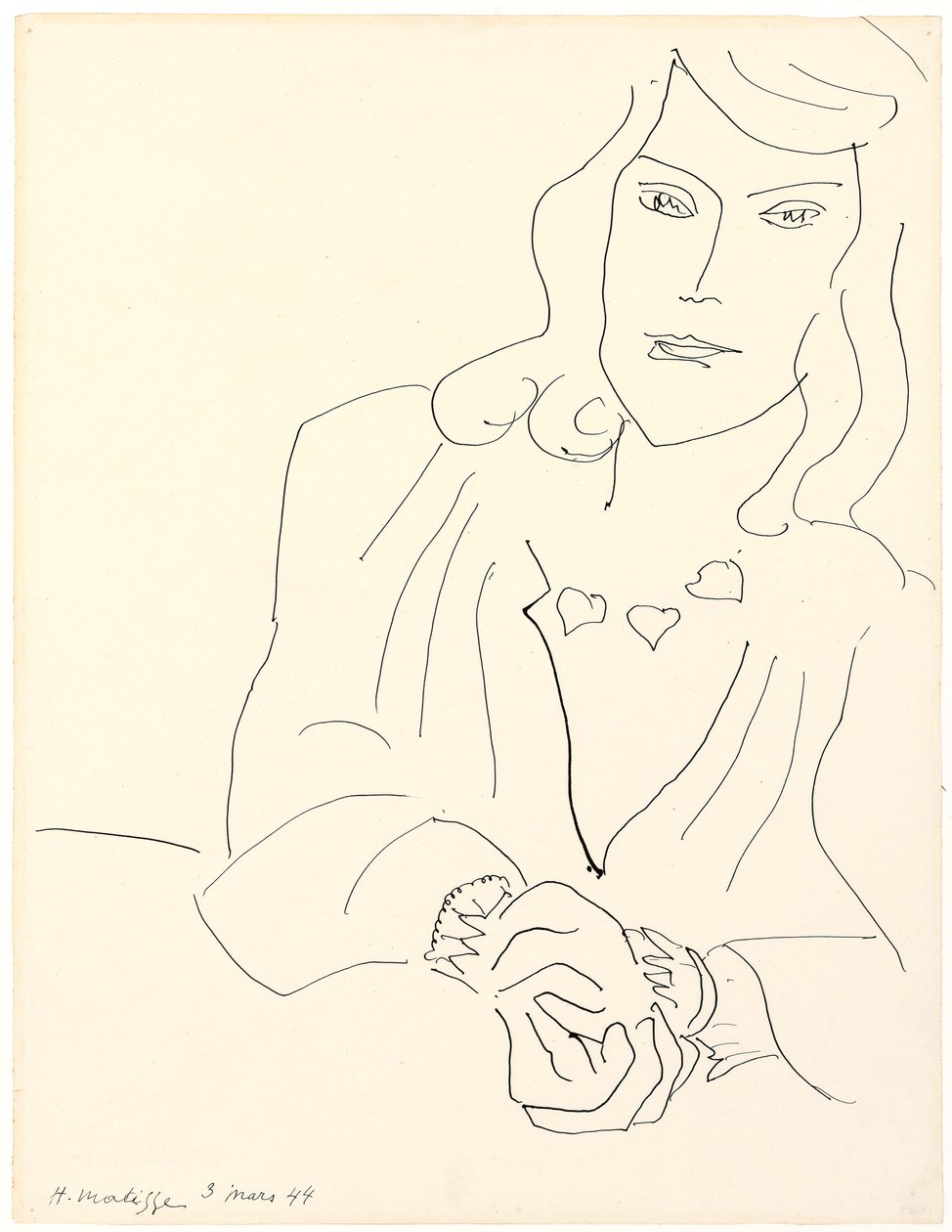 Tête de femme avec un collier - Henri Matisse