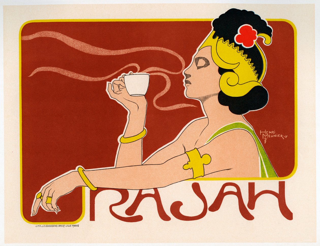 Affiche de Rajah Coffee, 1897 - Henri Meunier