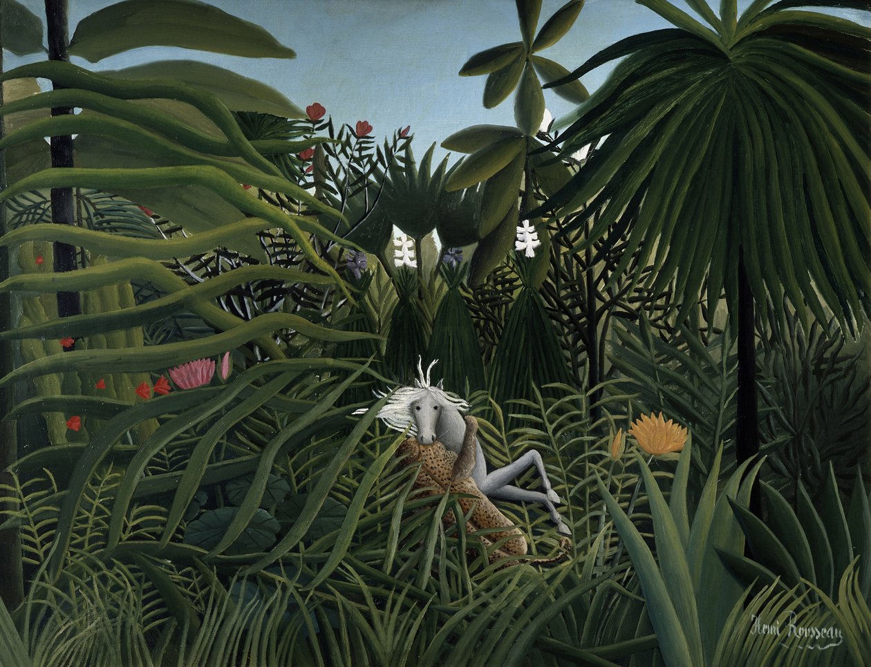 Jaguar attaquant un cheval, 1910 - Henri Rousseau