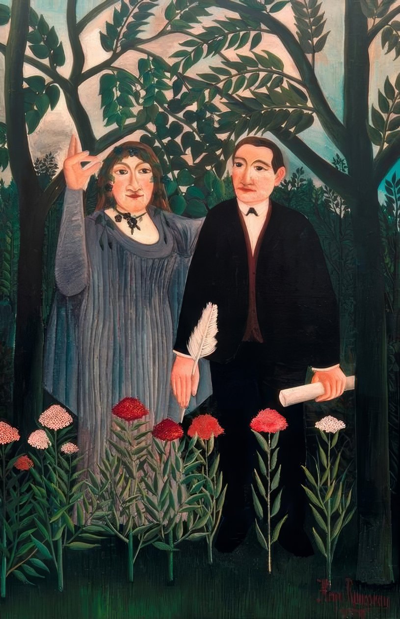La muse inspirant le poète - Henri Rousseau