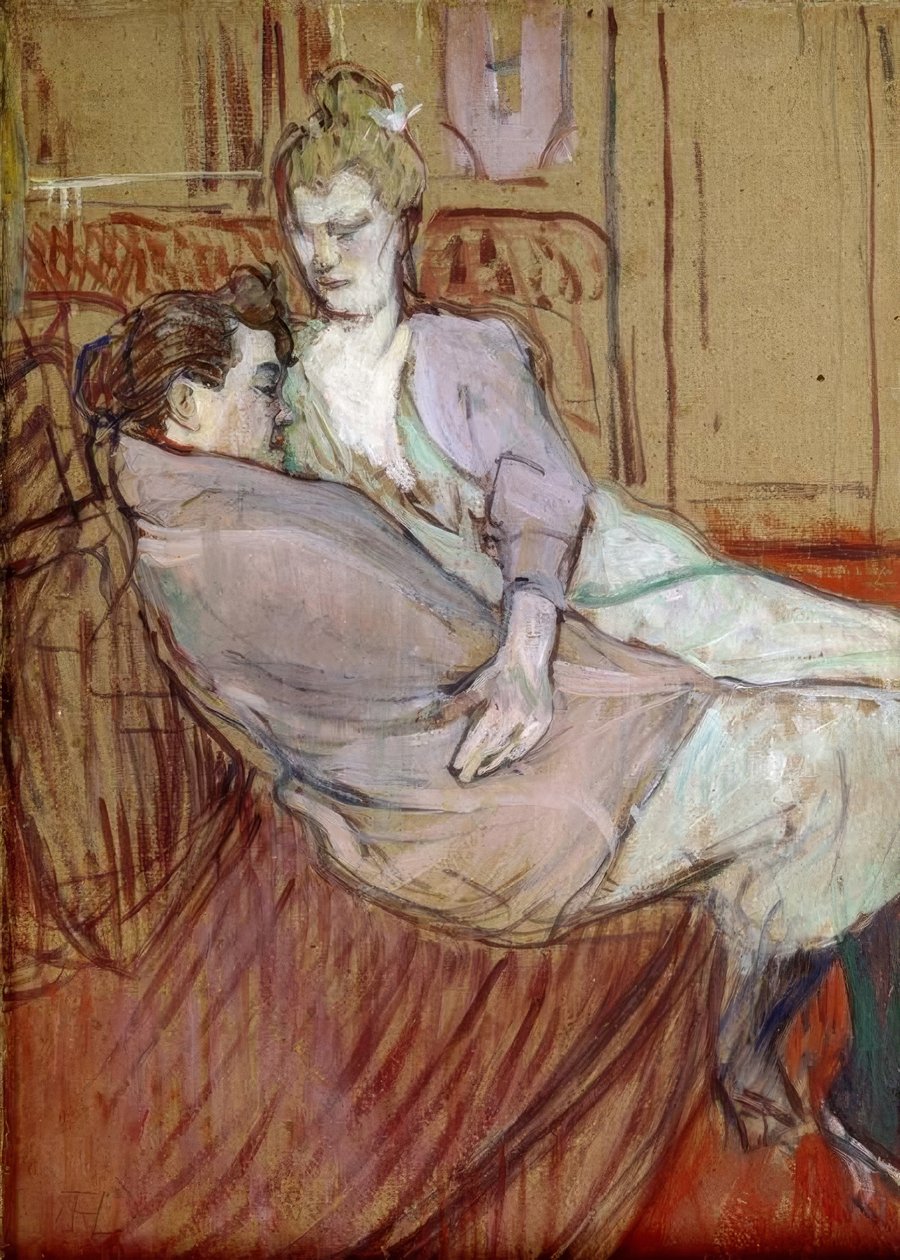 Étude pour Les deux amies - Henri de Toulouse Lautrec