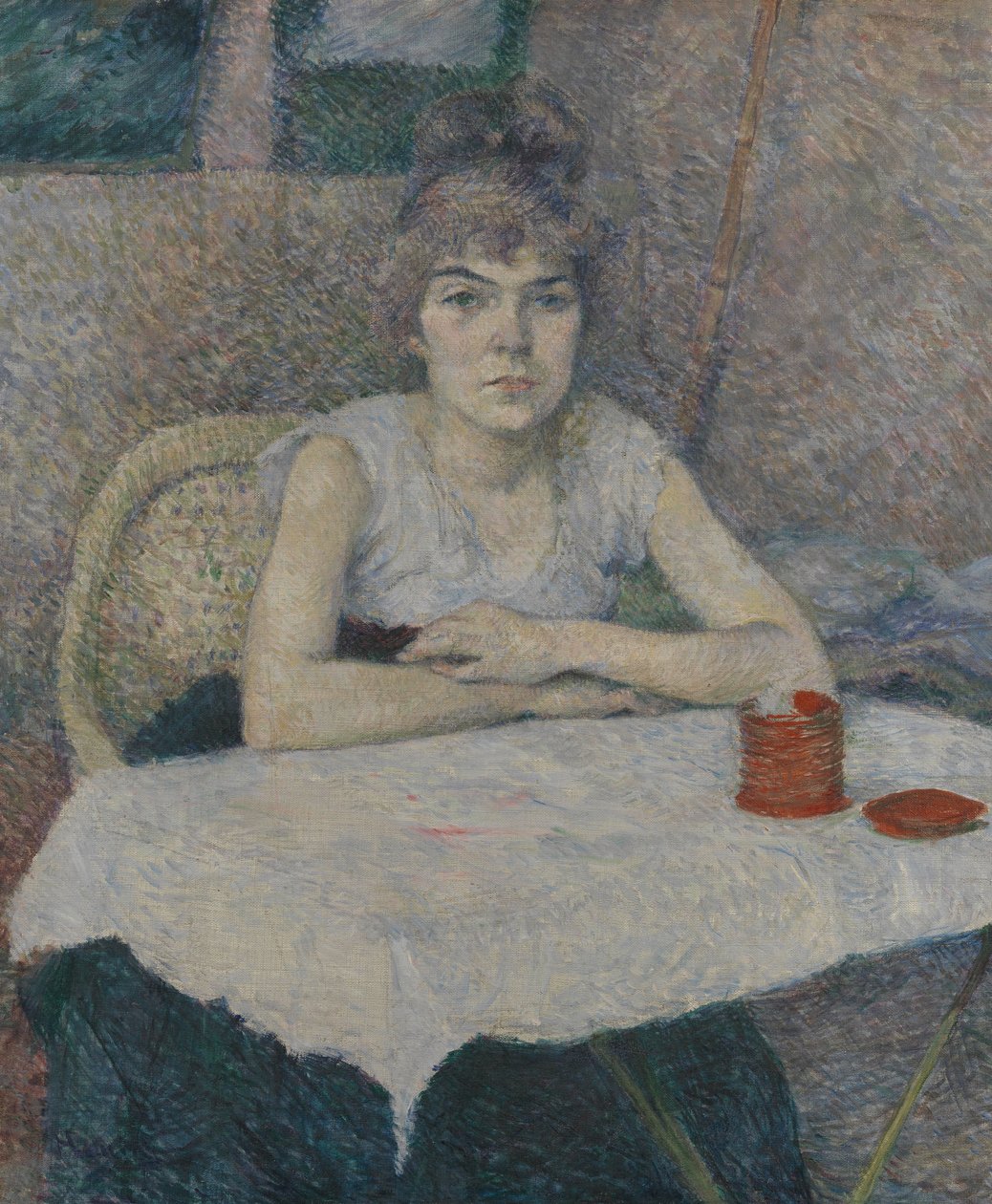 Jeune femme à une table - Henri de Toulouse Lautrec