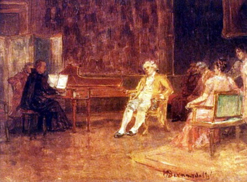 Dom Joao écoutant le père Jose Mauricio au clavecin - Henrique Bernardelli