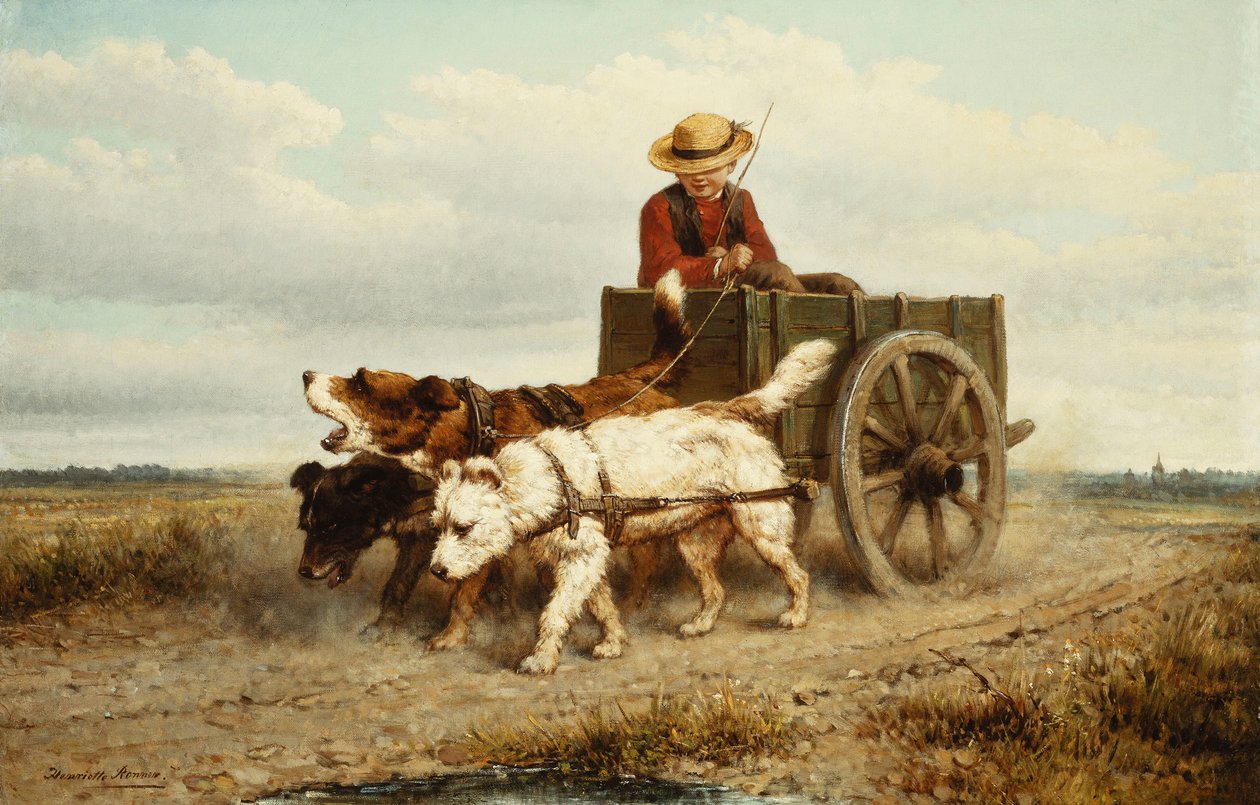 Le Chariot à chien - Henriëtte Ronner Knip