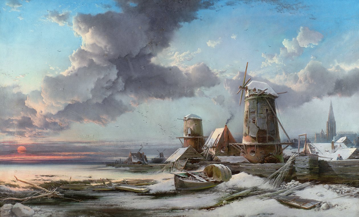 Lever de soleil givré, Leyde - Henry Bright