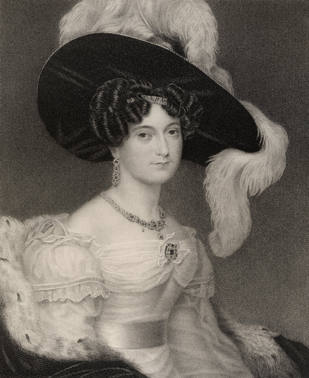 Victoria Maria Louis, duchesse de Kent et Strathearn, gravée par John Cochran (fl.1821-65), de 
