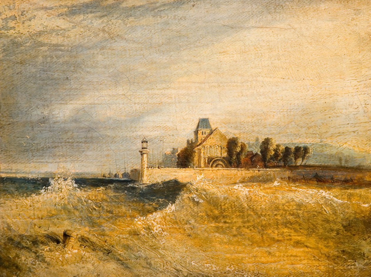 Scène côtière avec jetée - Henry Dawson