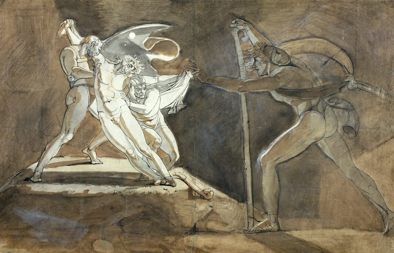 Edgar, feignant la folie, approche le roi Lear (recto) 1772 - Johann Heinrich Füssli