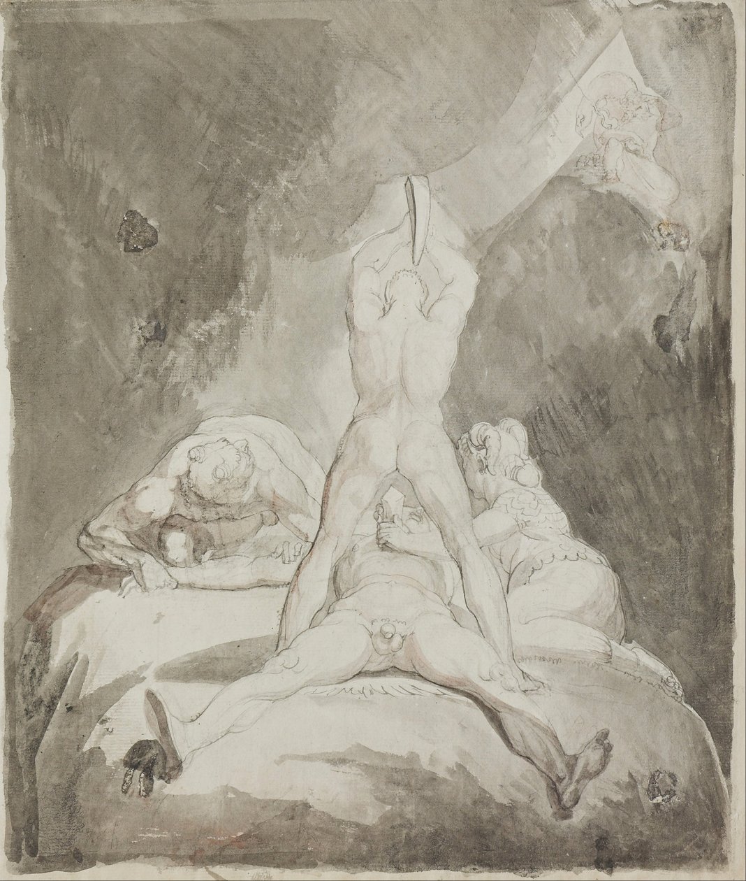 Héphaïstos, Bia et Crato sécurisant Prométhée sur le mont Caucase - Johann Heinrich Füssli