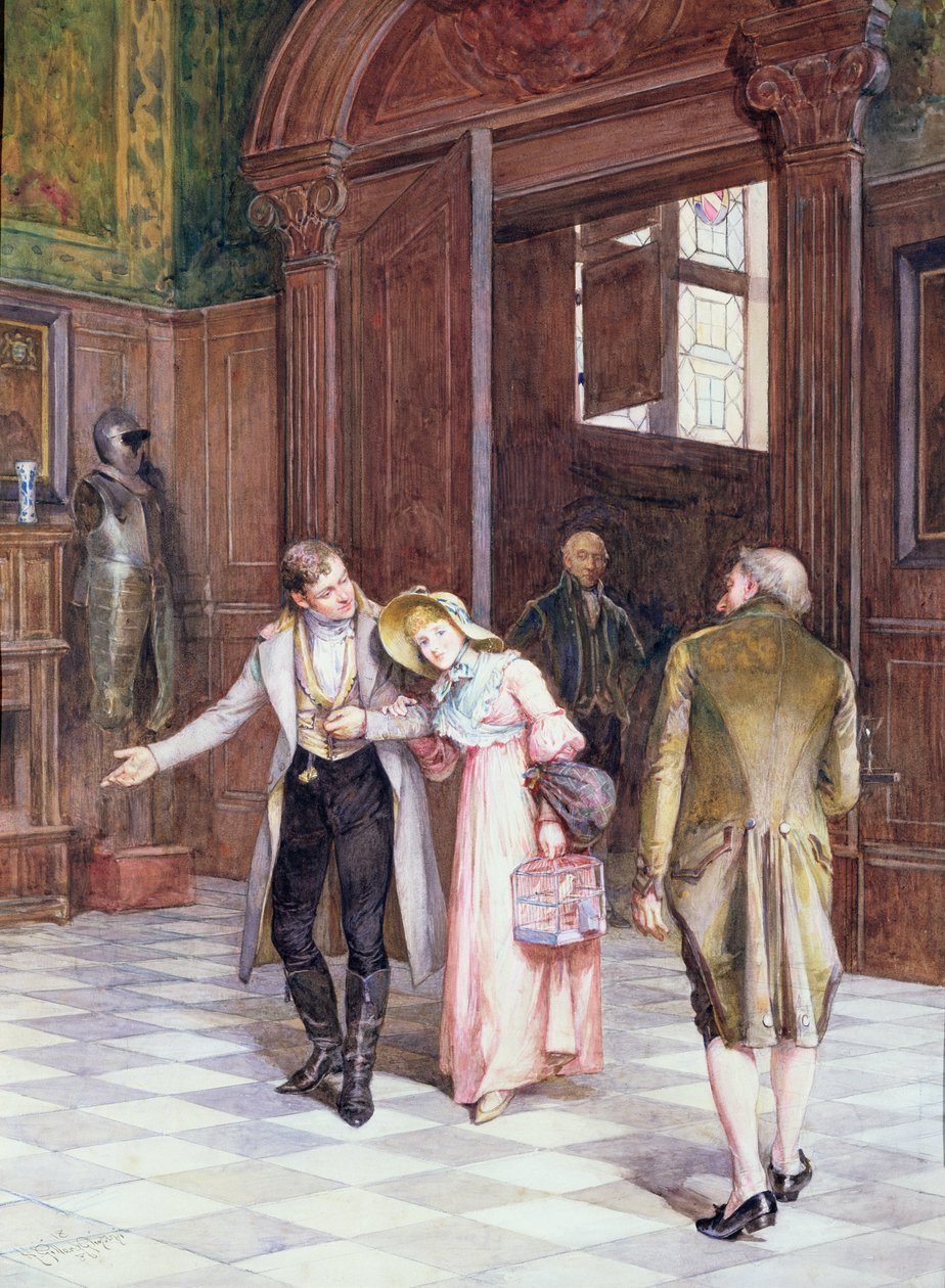 Franchir le seuil, la nouvelle mariée, 1886 - Henry Gillard Glindoni
